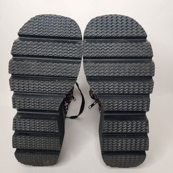 Demonia Shaker 52 Boots Platform Black Floral Womens 8 Spike Goth Grunge - Picture 12 of 15